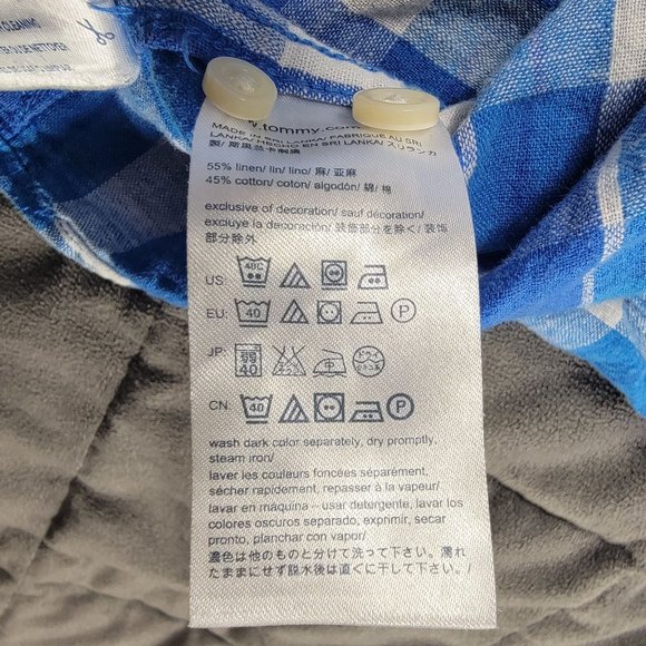 Tommy Hilfiger Mens 2XL Blue Plaid Button Up Shirt Custom Fit Casual Comfort Sho - Picture 5 of 10